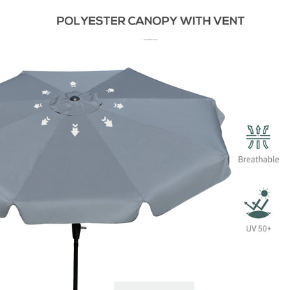 8.5 ft Round Patio Umbrella, Tilt and Crank, Dark Grey Sun Umbrellas at Gallery Canada