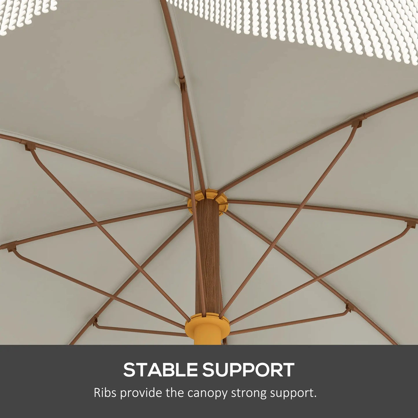 6.2' Travel Beach Umbrella, Vent, Ruffles, Carry Bag, Cream White