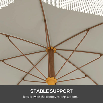 6.2' Travel Beach Umbrella, Vent, Ruffles, Carry Bag, Cream White