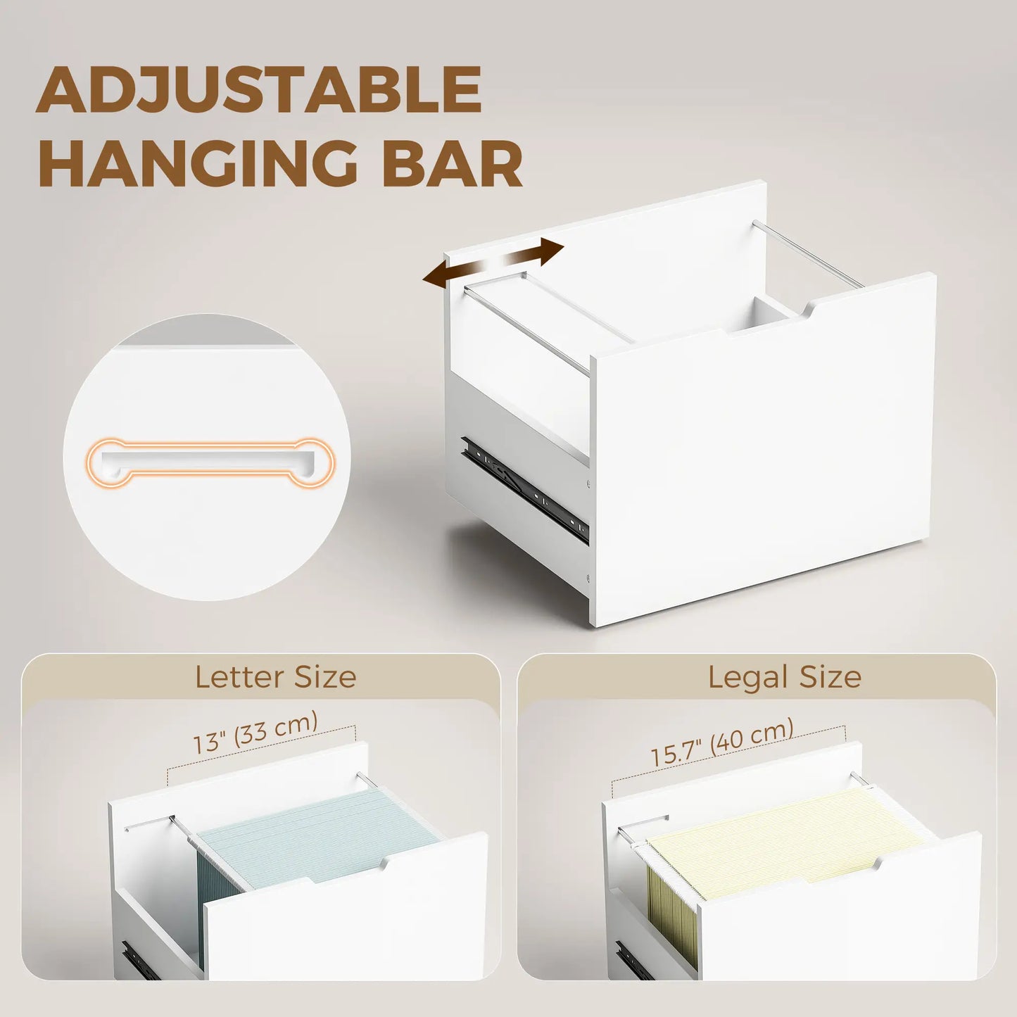 Mobile Printer Stand With 5 Drawers, White
