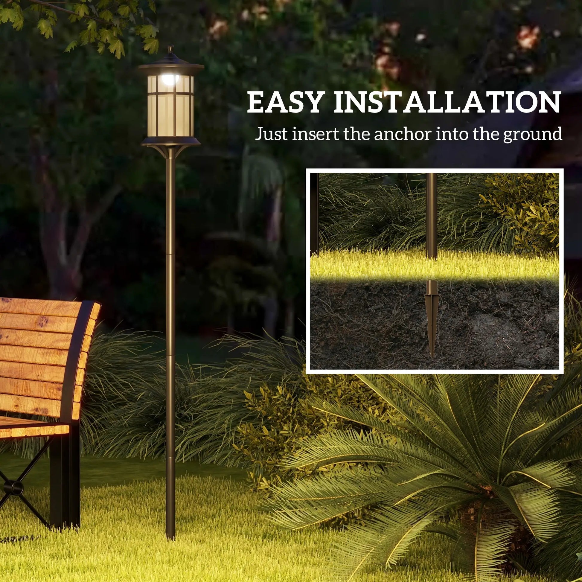 72" Solar Post Light, LED Outdoor Lamp, Waterproof IP44, Cool White Solar Post Lamps at Gallery Canada