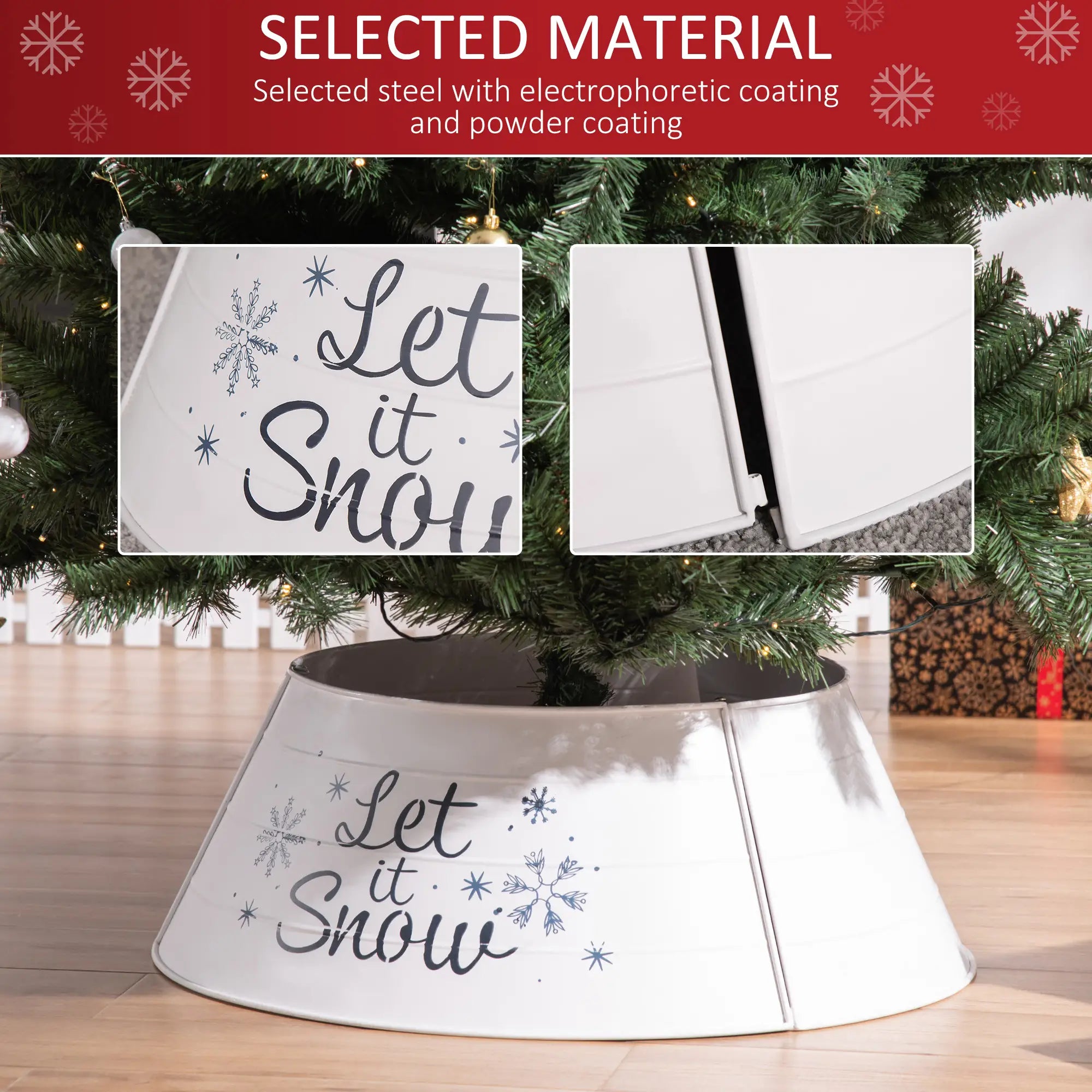 Metal Christmas Tree Collar, 26 Inch, Holiday Decoration, White Christmas Trees at Gallery Canada