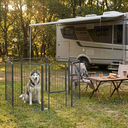 39" Parc pour chien, portable pliable 8 panneaux, intérieur extérieur, grands chiens
