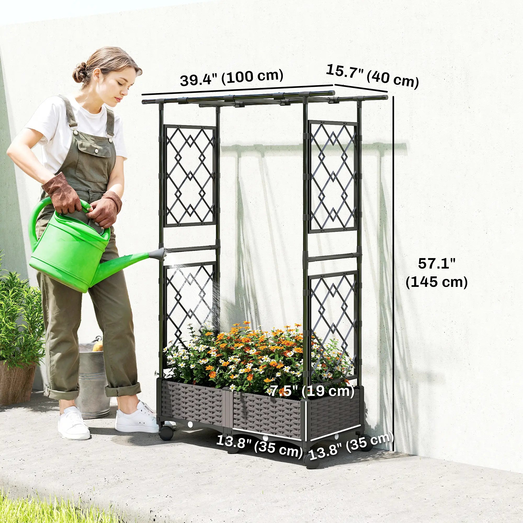 Raised Garden Bed With Arch Trellis, On Wheels, For Climbing Plants Raised Garden Beds at Gallery Canada