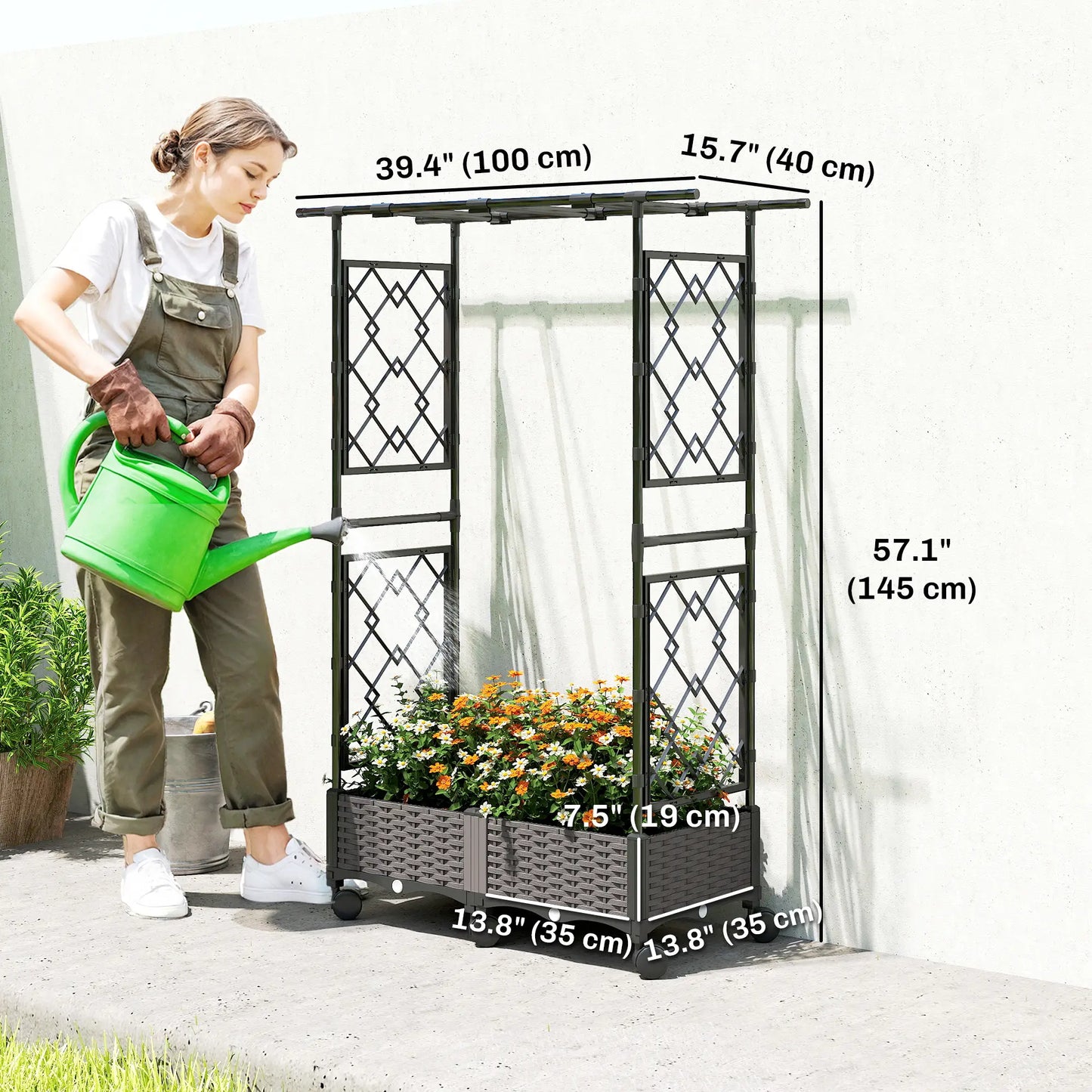 Raised Garden Bed With Arch Trellis, On Wheels, For Climbing Plants Raised Garden Beds at Gallery Canada