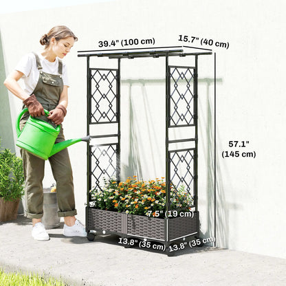 Raised Garden Bed With Arch Trellis, On Wheels, For Climbing Plants Raised Garden Beds at Gallery Canada