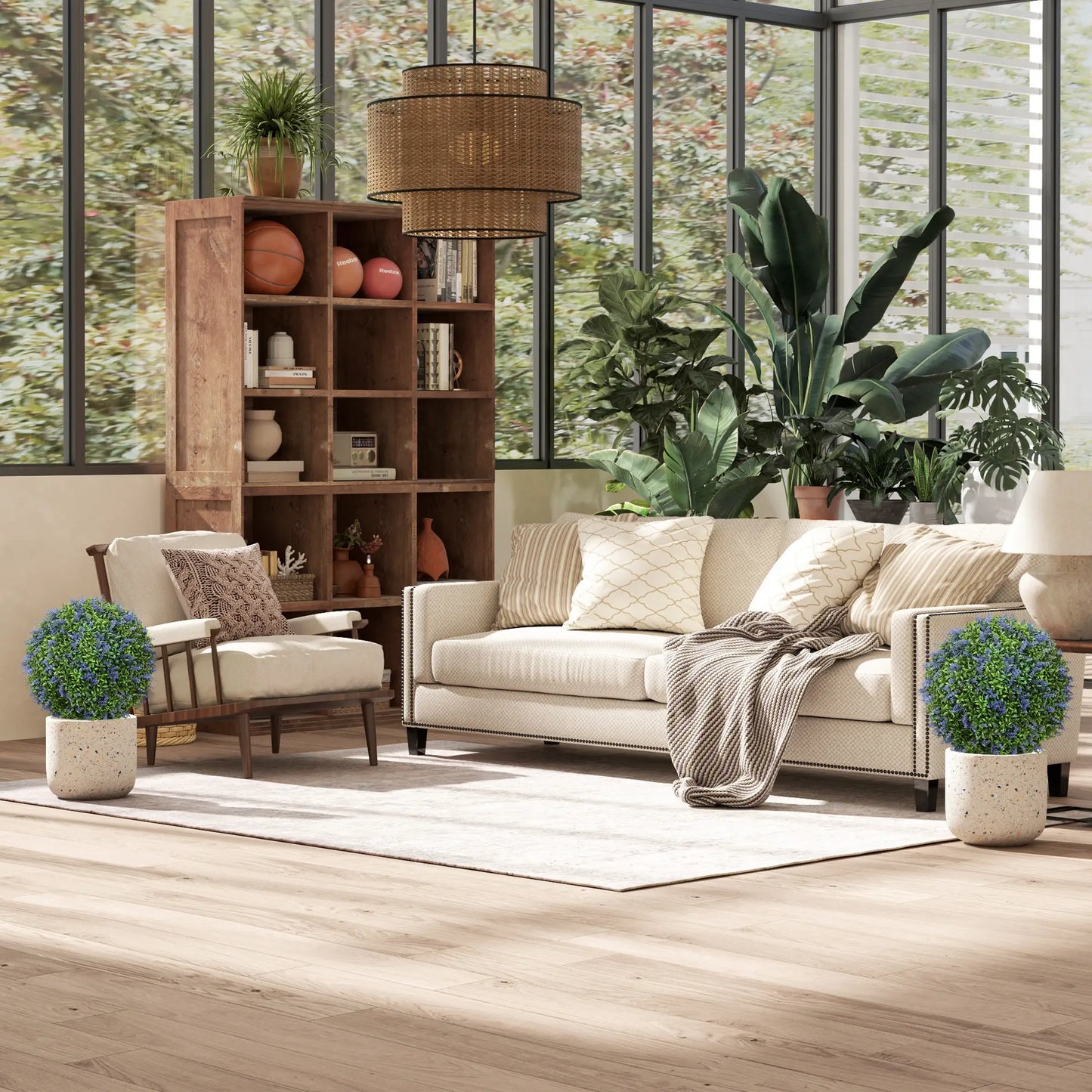 Artificial Lavender Plants, Set Of 2, UV Protected, Indoor Outdoor Decor, Purple Artificial Trees at Gallery Canada