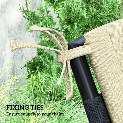 Outdoor Cushions Set of 2, Dining Chair Seat with Back, Fade-Resistant, Beige Patio Chair Cushions at Gallery Canada