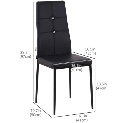 Modern Dining Chairs Set of 4, Upholstered High Back, Black Bar Stools at Gallery Canada