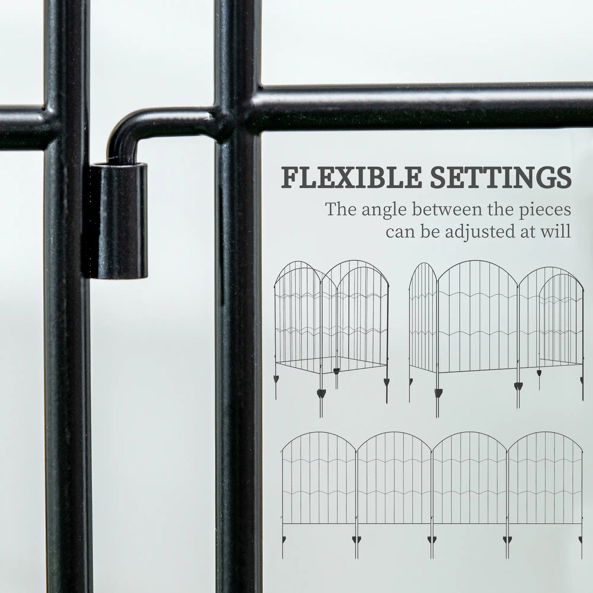 4 Pack Garden Fencing, Decorative Fence Panels, Circle, Wave, Black Garden Fences at Gallery Canada