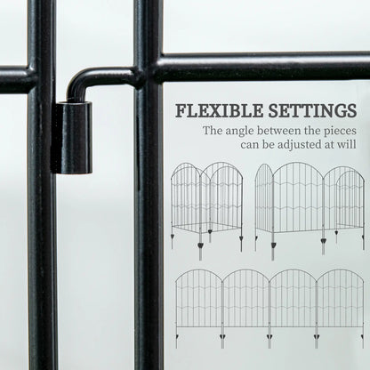 4 Pack Garden Fencing, Decorative Fence Panels, Circle, Wave, Black Garden Fences at Gallery Canada