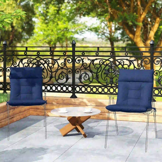 Patio Chair Cushions Set of 4, Waterproof Non-Slip, 44"x21", Navy Blue Patio Chair Cushions Navy Blue, Grey at Gallery Canada