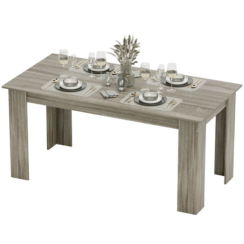 63 Inch Kitchen Table for 4-6 People, Wood Effect Dining Table, Grey