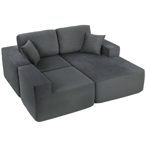 Modular Sectional Sofa Bed, L Shaped Couch, Dark Grey