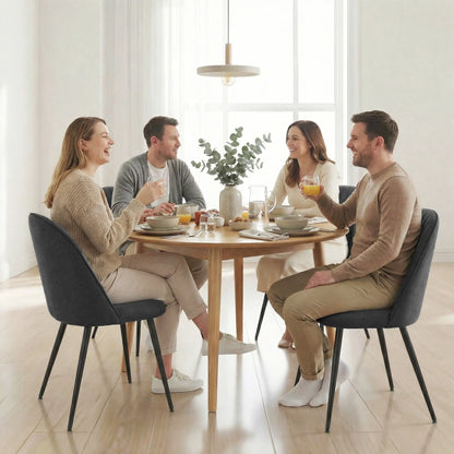 Modern Dining Chairs, Velvet Upholstered, Steel Legs, Black Dining Chairs at Gallery Canada