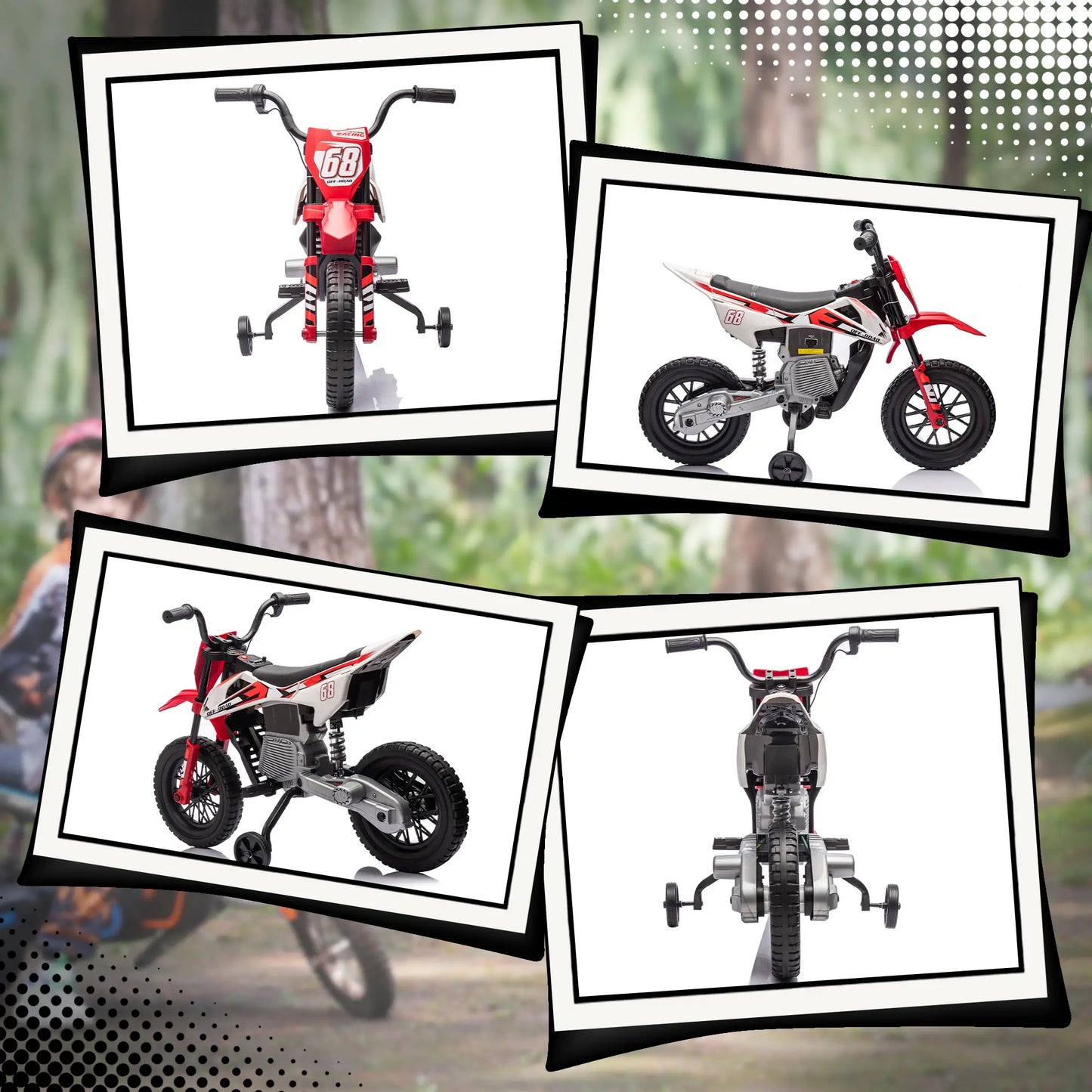 12V Kids Dirt Bike, Electric Motorcycle, Red Electric Motorcycles at Gallery Canada