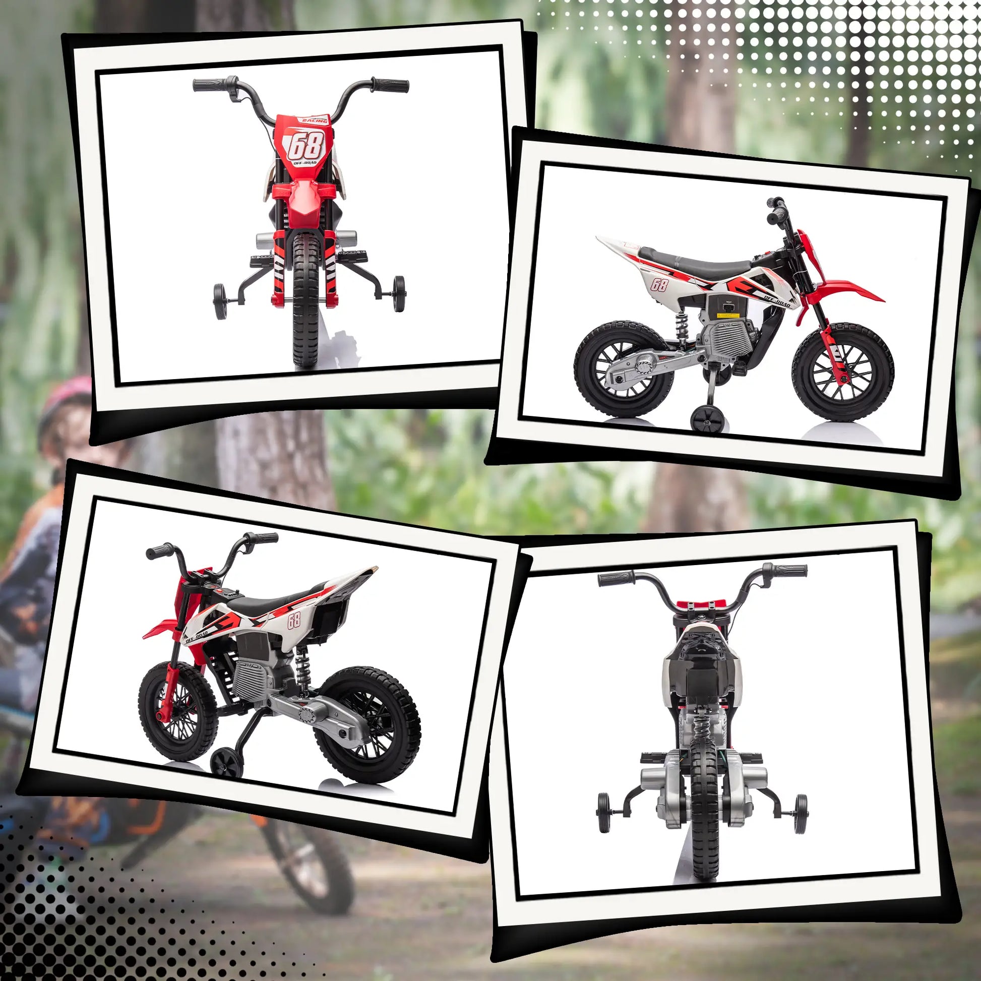 12V Kids Dirt Bike, Electric Motorcycle, Red Electric Motorcycles at Gallery Canada
