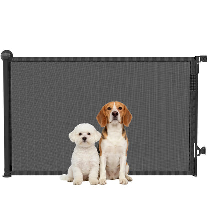 Retractable Dog Gate, 36.6" Tall, 55" Wide Mesh Pet Gate Pet Gates at Gallery Canada