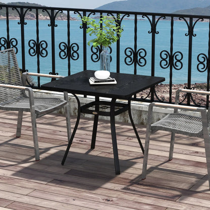 Rectangle Patio Dining Table for 4, Steel Legs, Metal Tabletop, Black Patio Dinning Tables at Gallery Canada
