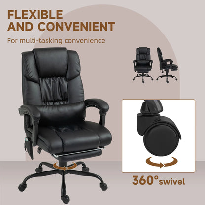 6-Point Vibration Massage Chair, Height Adjustable, Reclining, Black Massage Chairs at Gallery Canada