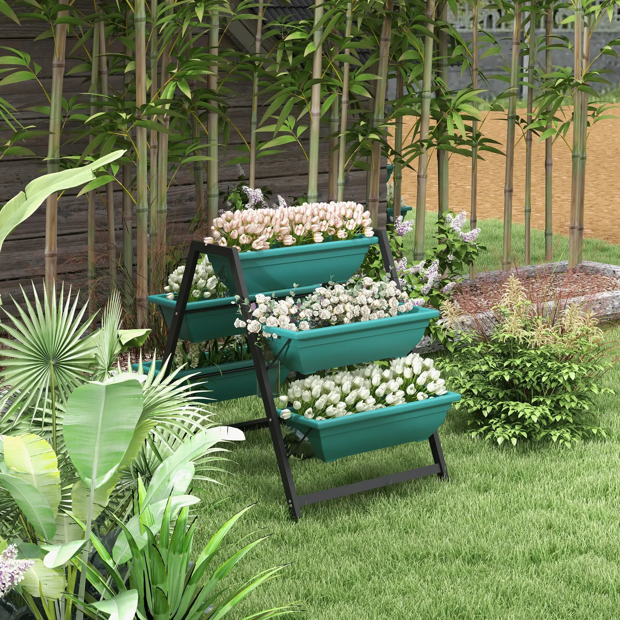 3-Tier Vertical Raised Garden Planter, 5 Boxes, Outdoor Plant Stand Plant Stands at Gallery Canada