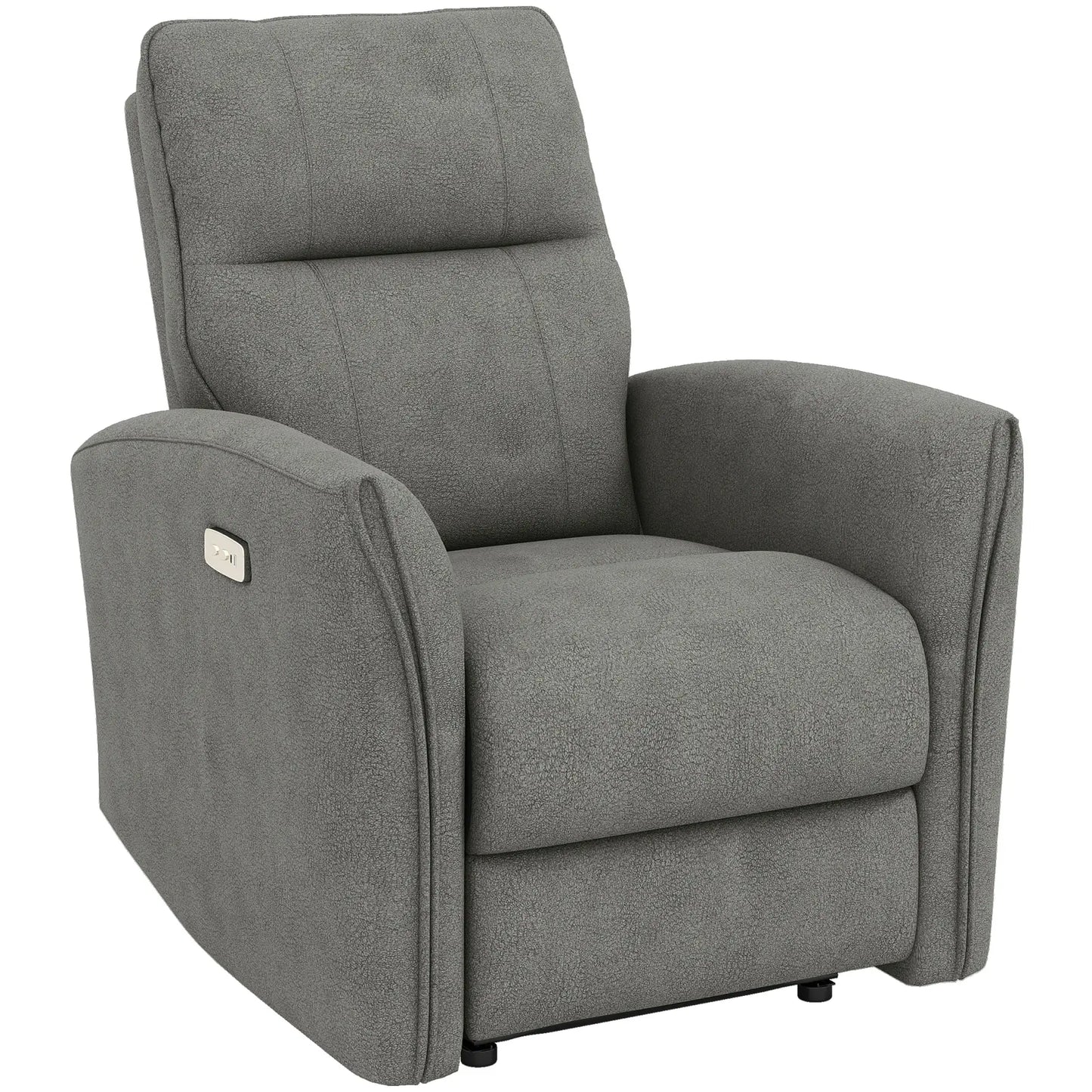 Fabric Recliner Chair, USB Ports, Footrest, Grey Sofas & Reclining Chairs Grey, Black at Gallery Canada
