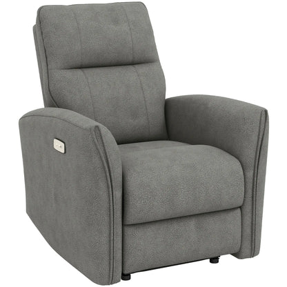 Fabric Recliner Chair, USB Ports, Footrest, Grey Sofas & Reclining Chairs Grey, Black at Gallery Canada