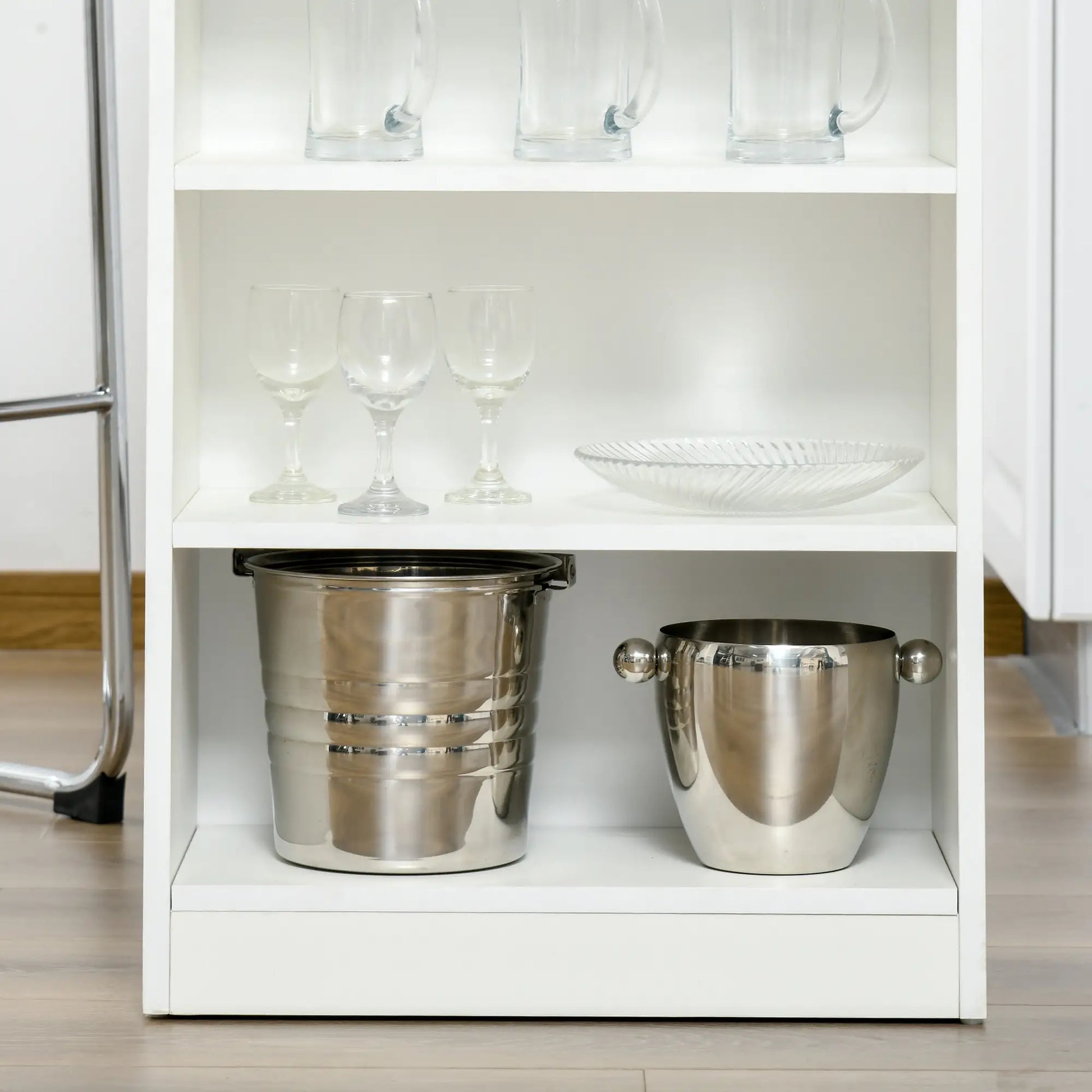 Bar Table, High Top Pub Table with 4 Shelves, Modern, Grey Bar Tables & Dining Tables at Gallery Canada