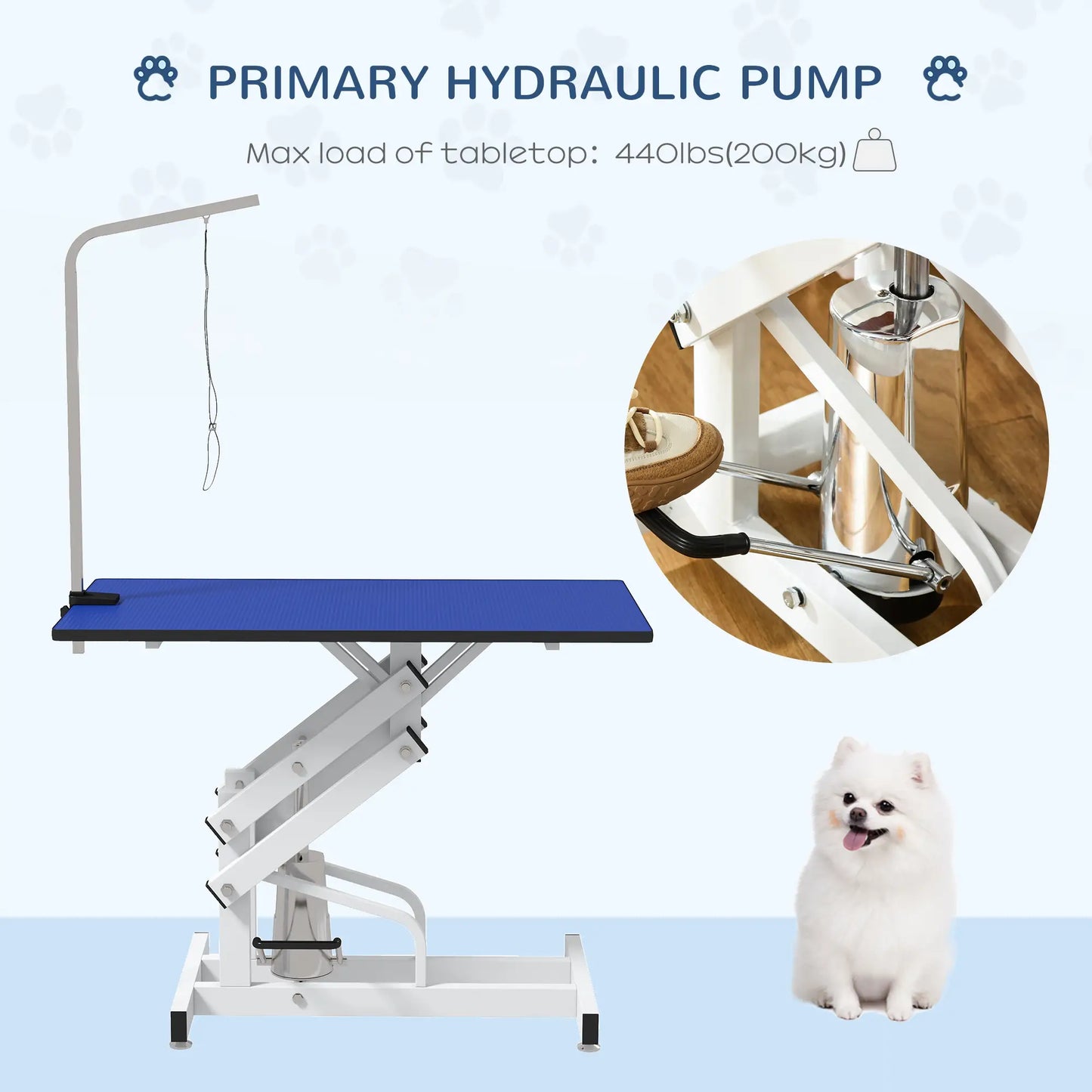 Adjustable Dog Grooming Table With Arm, Noose, Non-Slip, Blue Dog Grooming Tables at Gallery Canada