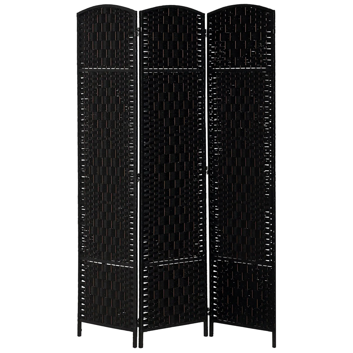 6ft Folding Room Divider, 3 Panel Wooden Frame, Black Room Dividers Black at Gallery Canada
