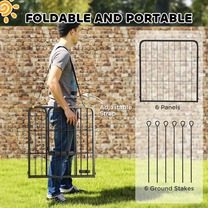 6 Panels Heavy Duty Dog Playpen, 24" Height, Portable Foldable Houses, Kennels & Pens at Gallery Canada