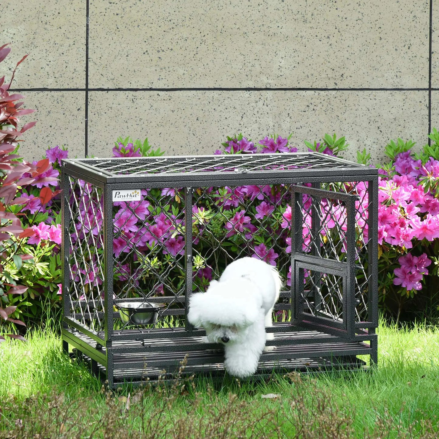 Heavy Duty Dog Crate With Wheels, Openable Top, Removable Tray, 36.4" x 24.4" x 31.1" Houses, Kennels & Pens at Gallery Canada