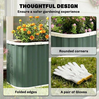 Galvanized Raised Garden Bed, Deep Rot Planter Box, 5' x 2' x 2', Light Green Galvanized Planter Boxes at Gallery Canada