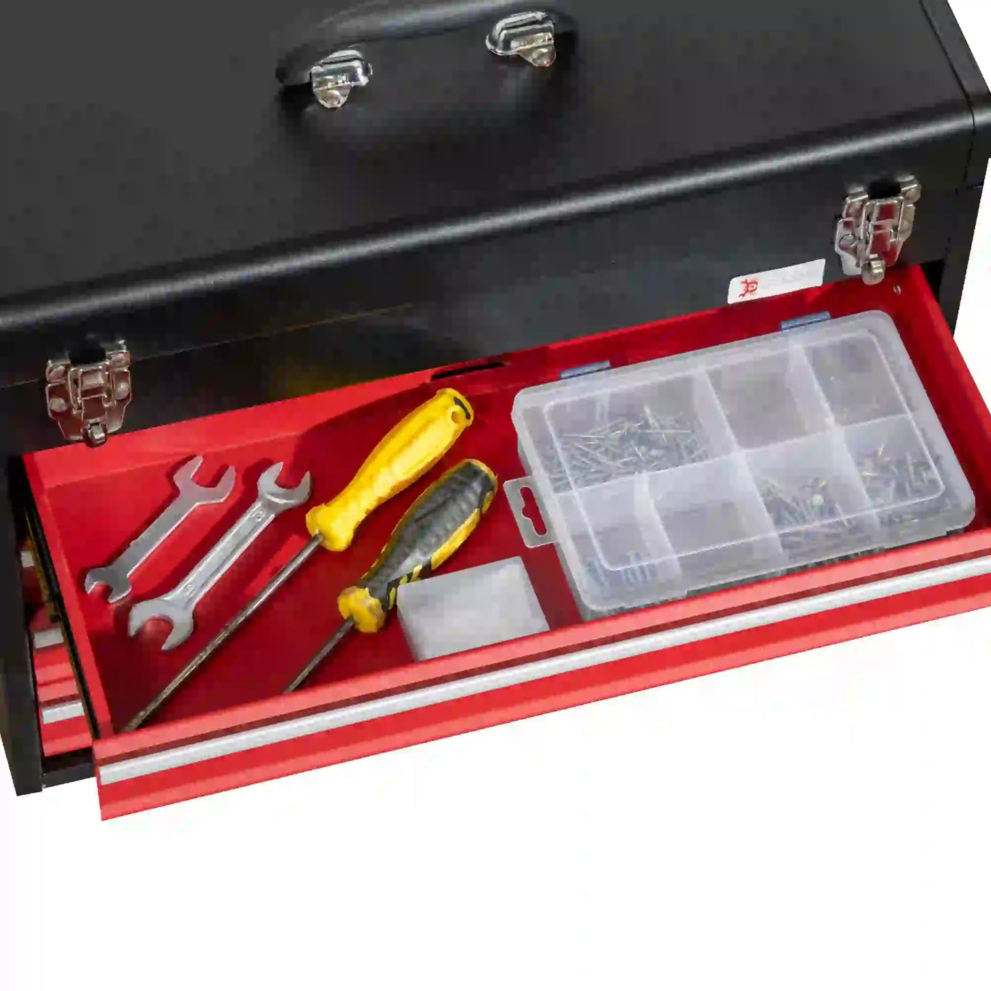 Lockable Tool Chest Set, 7 Drawer Cabinet with Wheels, 4 Drawer Portable, Red Tool Organizers at Gallery Canada