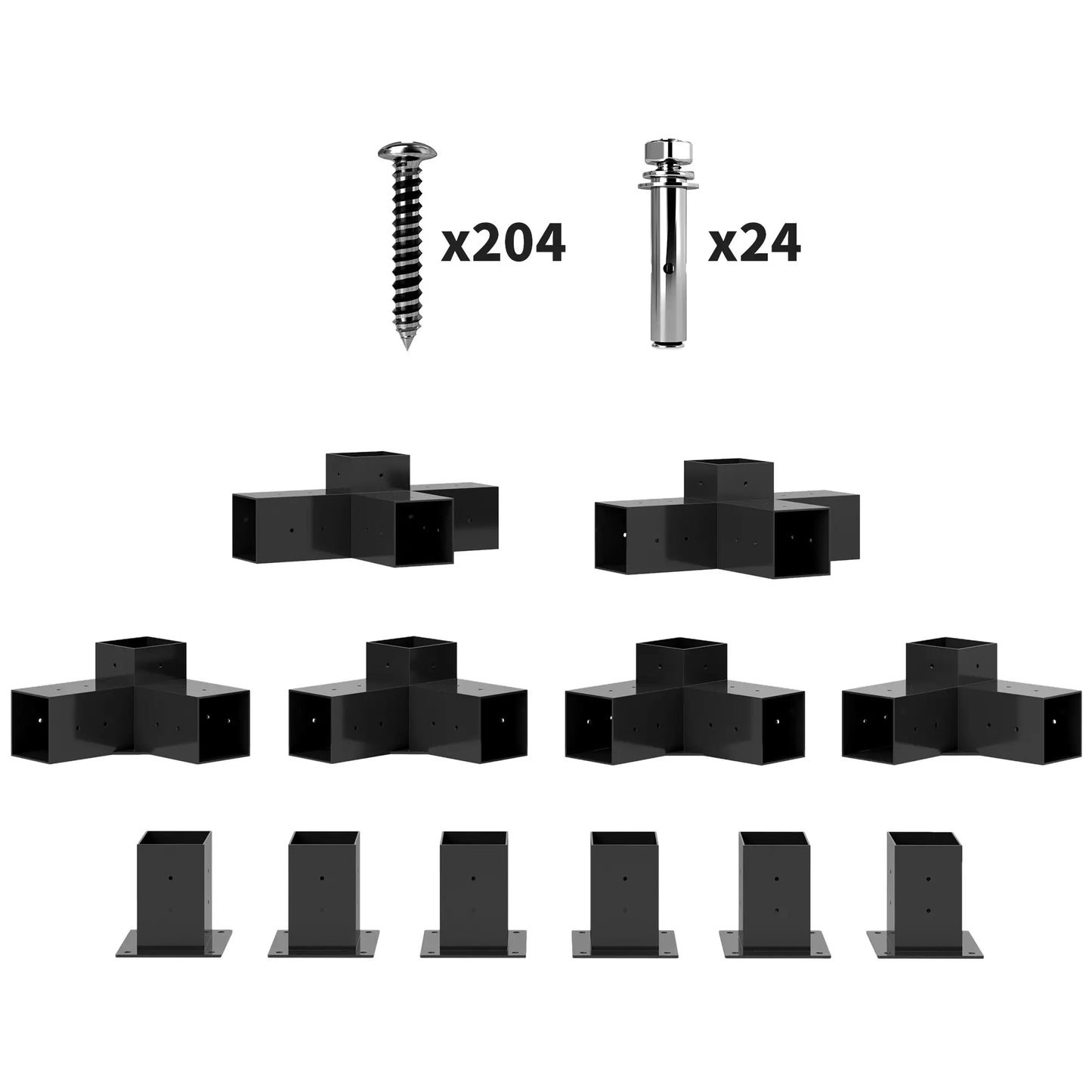 12PCS Pergola Brackets Kit, 3-Way And 4-Way Corner Brackets For 4"x4" Lumber Pergolas at Gallery Canada