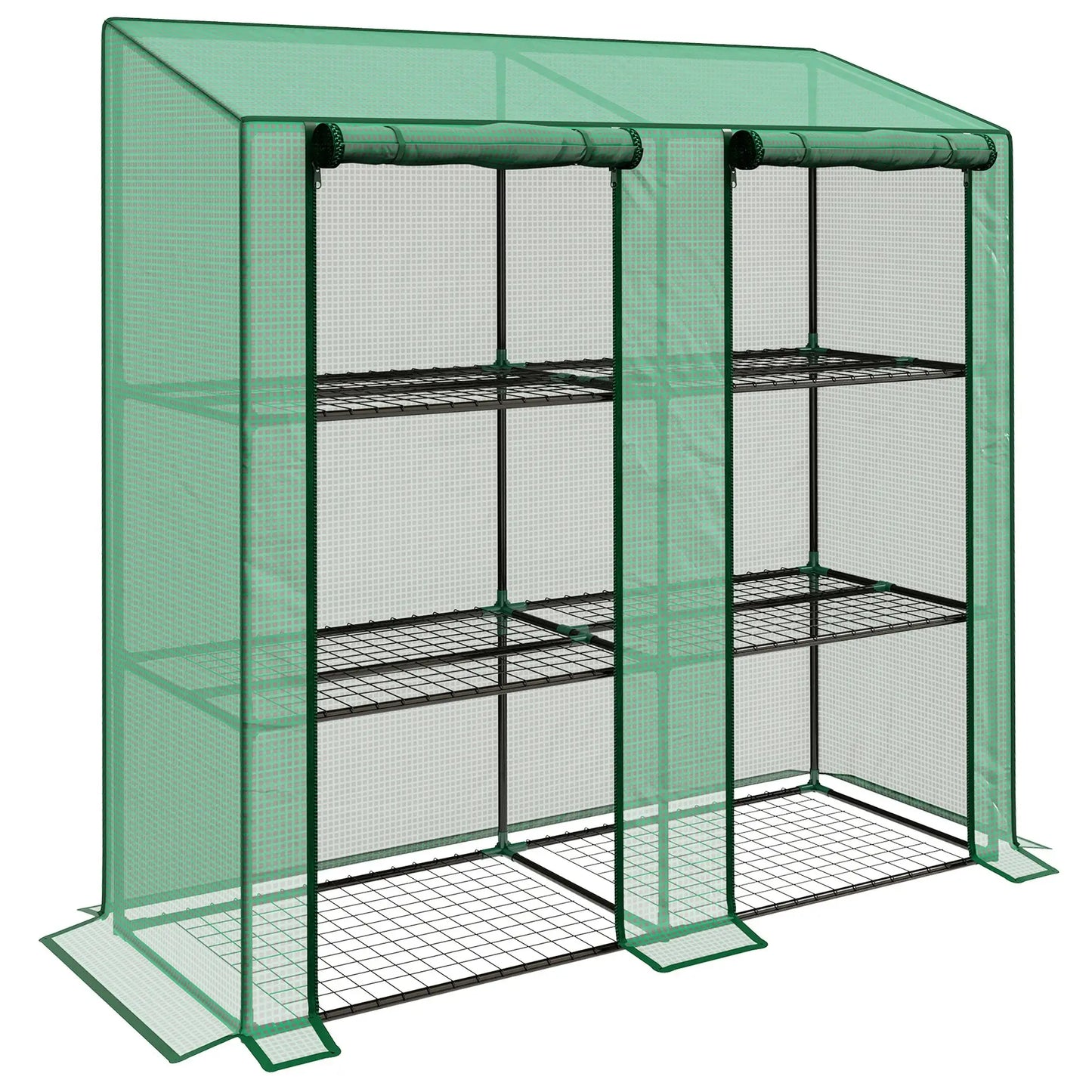 Portable Mini Greenhouse, 3 Tier Shelves, Reinforced PE Cover, 56.3" x 18.1" x 59.4" Greenhouses at Gallery Canada