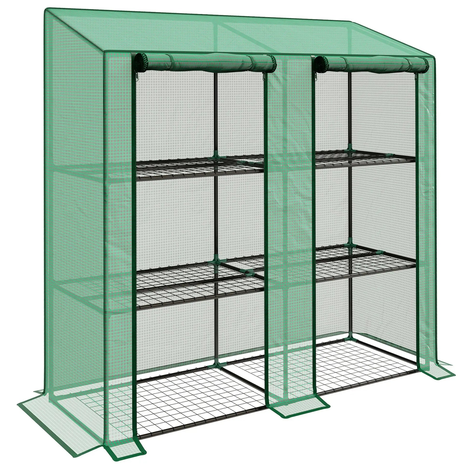 Portable Mini Greenhouse, 3 Tier Shelves, Reinforced PE Cover, 56.3" x 18.1" x 59.4" Greenhouses at Gallery Canada