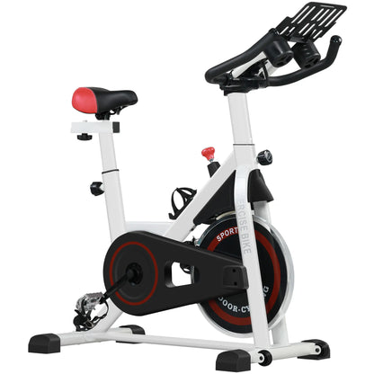 Adjustable Upright Exercise Bike, LCD Display, Indoor Cycling, Adjustable Resistance, White Exercise & Stationary Bikes at Gallery Canada
