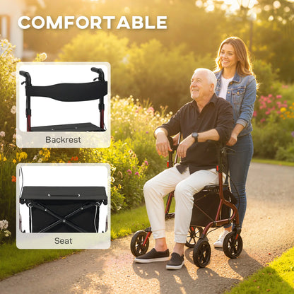 Foldable Rollator Walker With Seat, Adjustable Handles, Red Knee Walker & Wheelchair Ramps at Gallery Canada