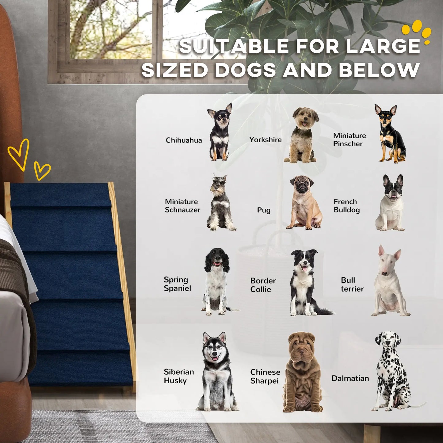 Adjustable Dog Ramp for Bed, Sofa, Non-Slip Surface, Folding Stairs Dog Stairs at Gallery Canada