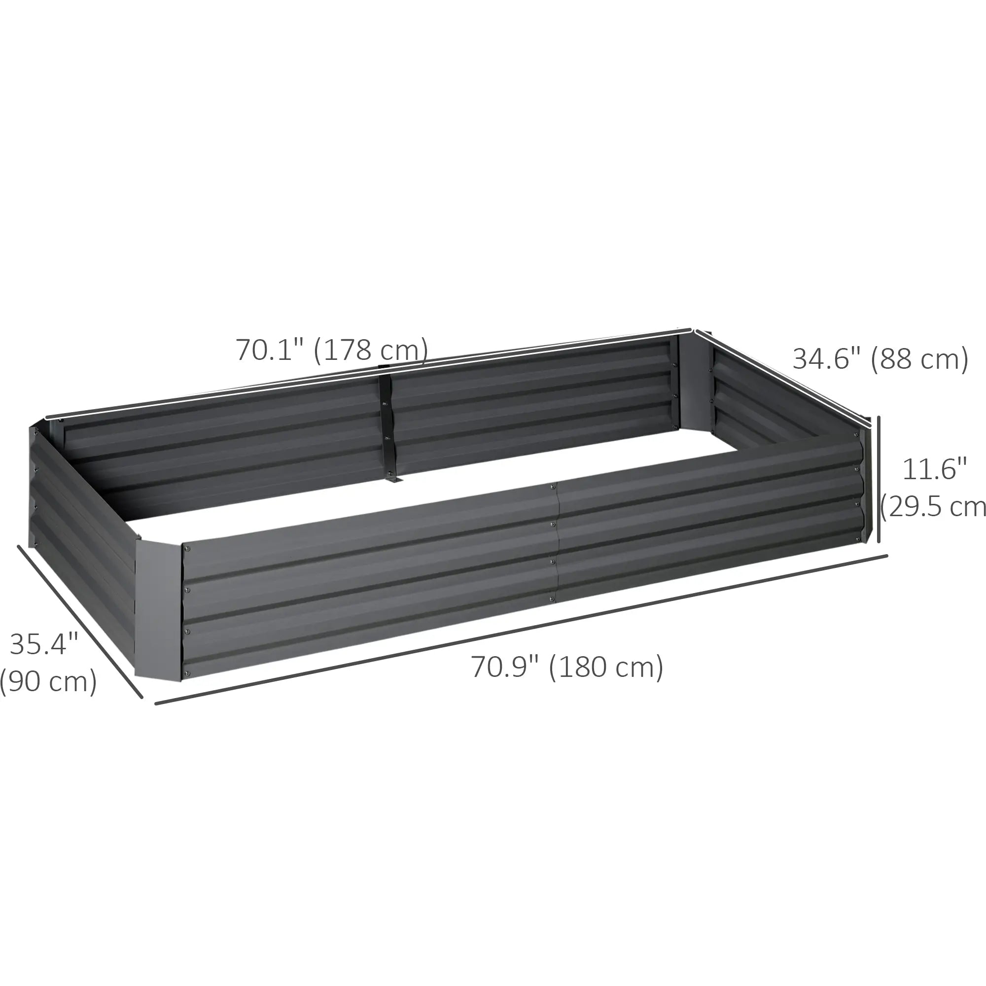 6' x 3' x 1' Raised Garden Bed, 2 Trellis Tomato Cages, Steel Frame, Dark Grey Raised Garden Beds at Gallery Canada