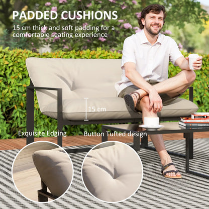 4pc Outdoor Furniture Set, Patio Conversation Set, Tempered Glass Table, Beige Patio Furniture Sets at Gallery Canada