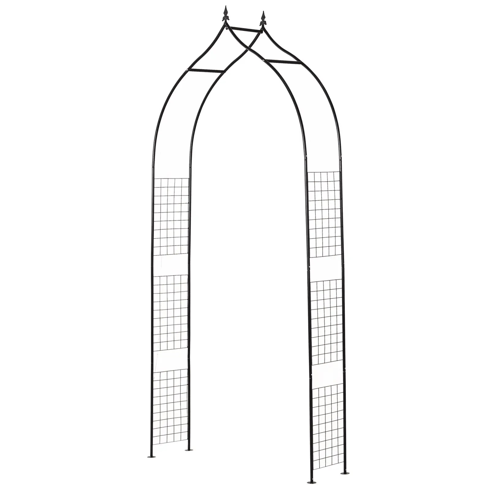 8FT Metal Garden Arch, Decorative Arbor Trellis for Plants, Black Garden Arches Black at Gallery Canada