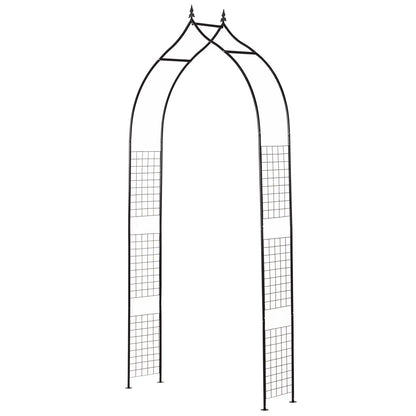 8FT Metal Garden Arch, Decorative Arbor Trellis for Plants, Black Garden Arches Black at Gallery Canada