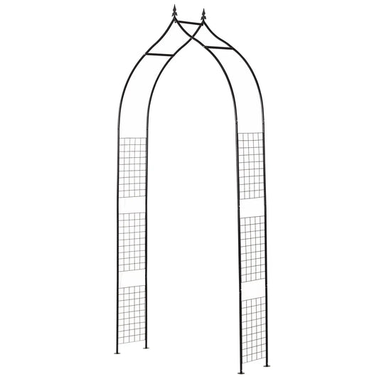 8FT Metal Garden Arch, Decorative Arbor Trellis for Plants, Black Garden Arches Black at Gallery Canada