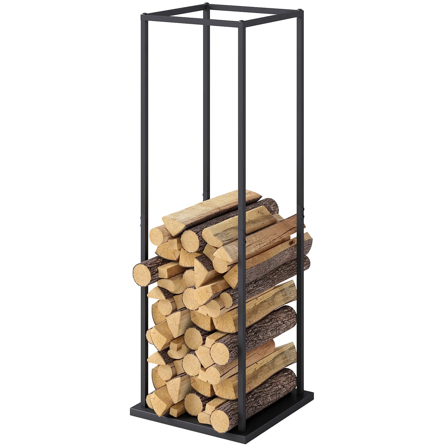 Firewood Rack Outdoor, Heavy Duty Log Holder, 13 x 13 x 43, Black Firewood Racks Black at Gallery Canada