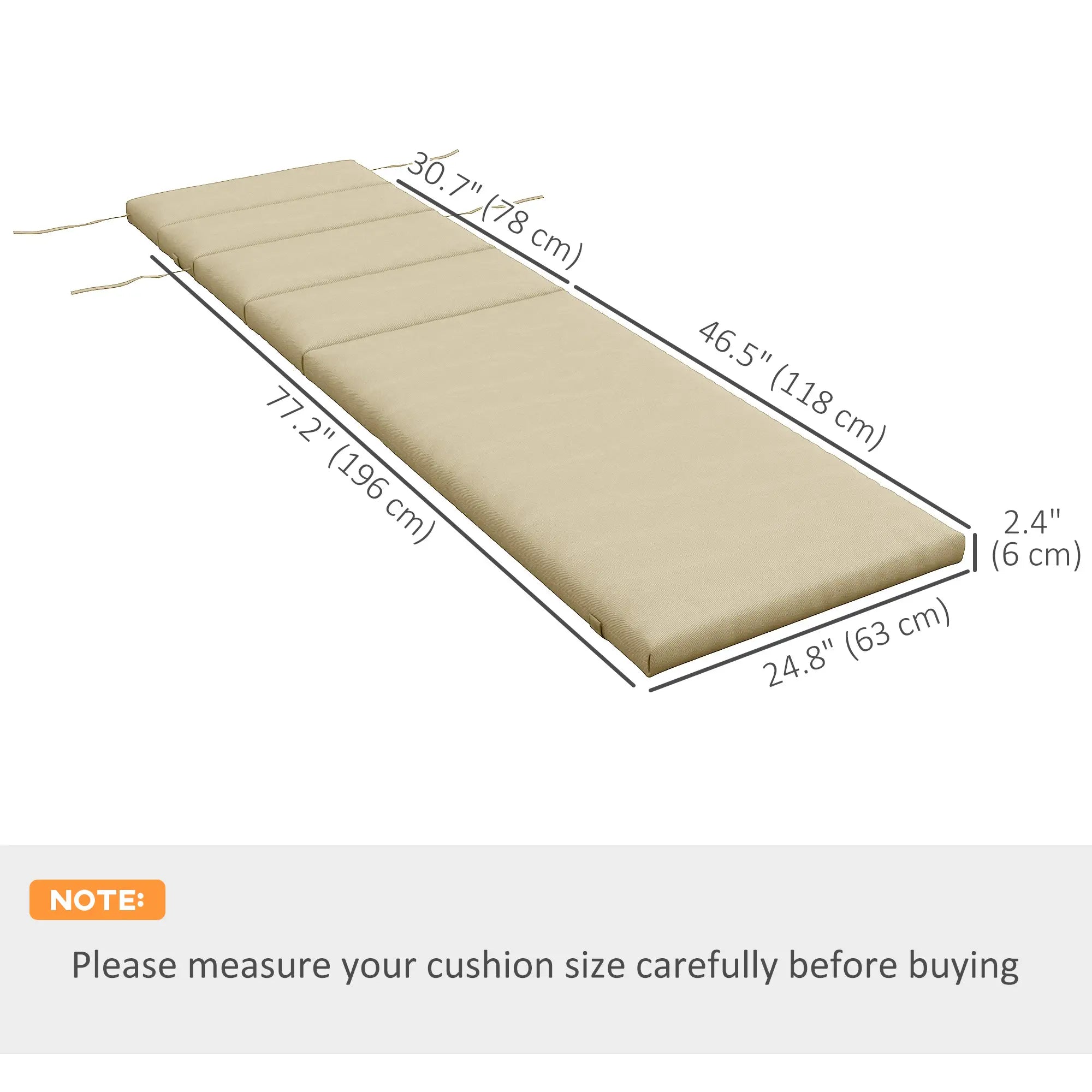 Chaise Lounge Chair Cushion, Sun Lounger Pads with Headrest, Beige Patio Chair Cushions at Gallery Canada