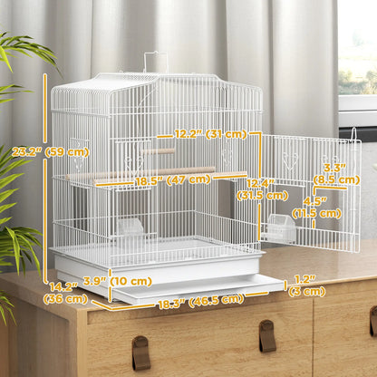 23" Bird Cage, Finches Canaries Parrot, White Bird Cages at Gallery Canada