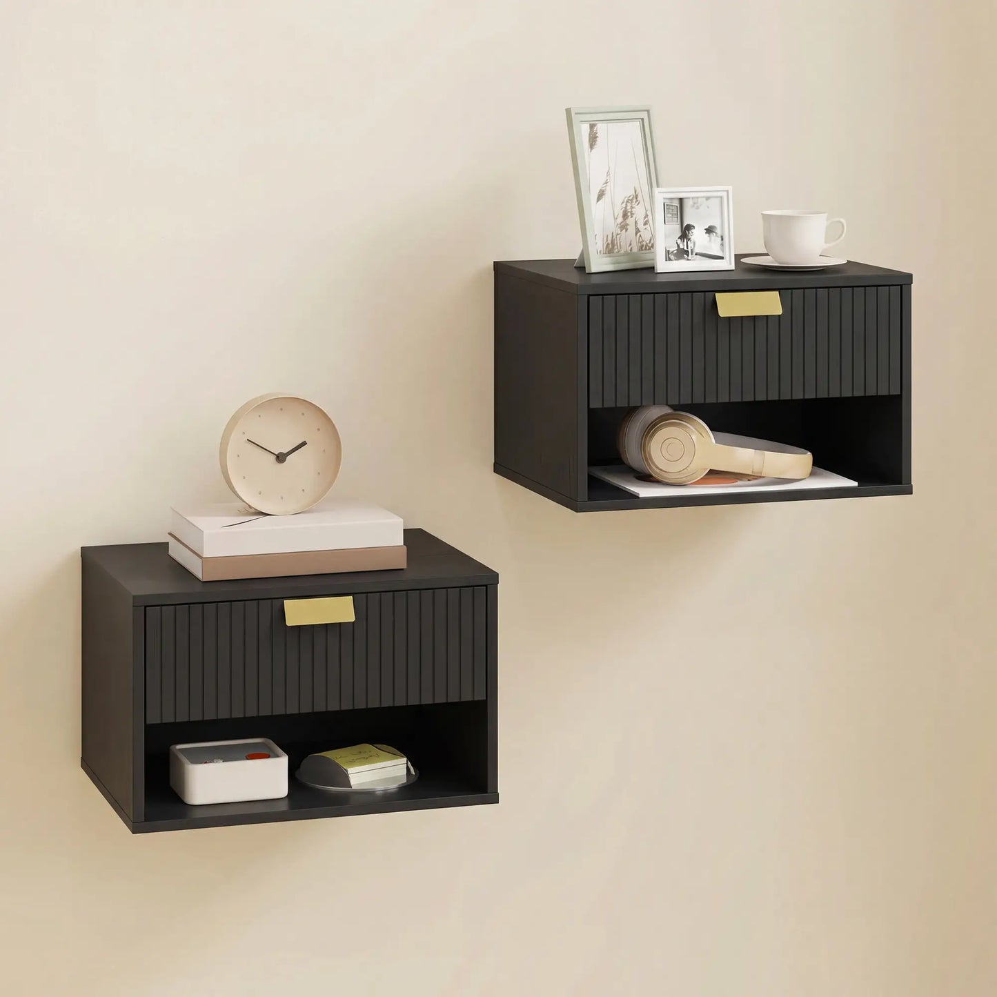 Wall Mounted Bedside Tables, Floating Nightstands, Black Bedside Tables at Gallery Canada