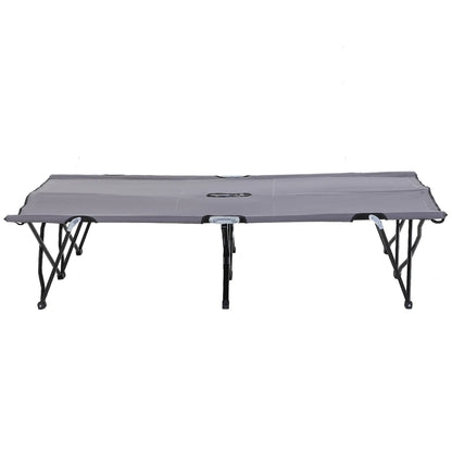 76" Two Person Folding Camping Cot, Portable Military Bed, Grey Camping Cots at Gallery Canada